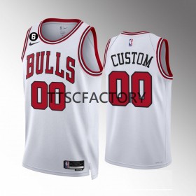 Herren NBA Chicago Bulls Trikot Benutzerdefinierte Nike 2022-23 Association Edition Weiß Swingman